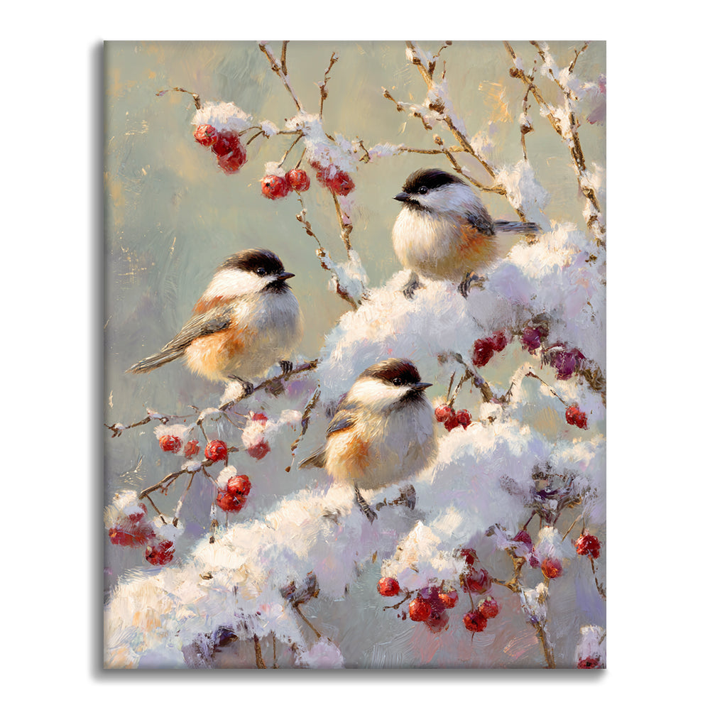 Zestaw Zimowe ptaki – malowanie po numerach - Cheerful Painting
