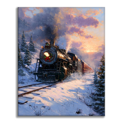 Zestaw Winter Express – Malowanie po numerach - Cheerful Painting