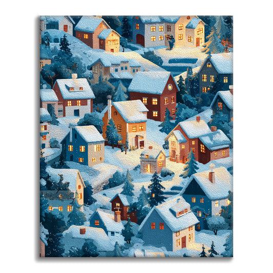 Zimowy blask – malowanie po numerach