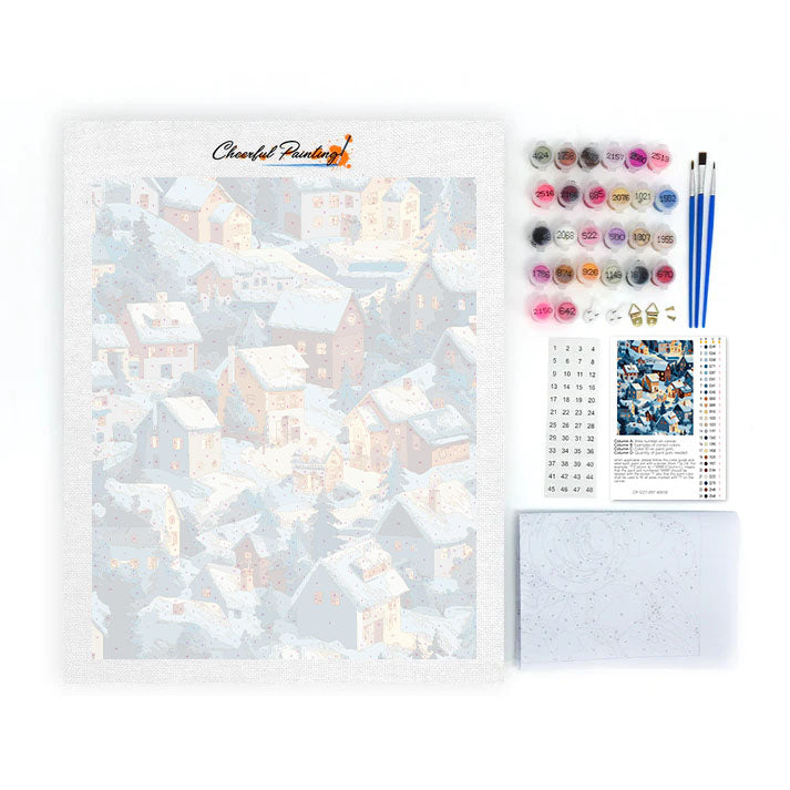 Zimowy blask – malowanie po numerach