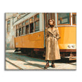 Zestaw Kobieta przy tramwaju – malowanie po numerach - Cheerful Painting