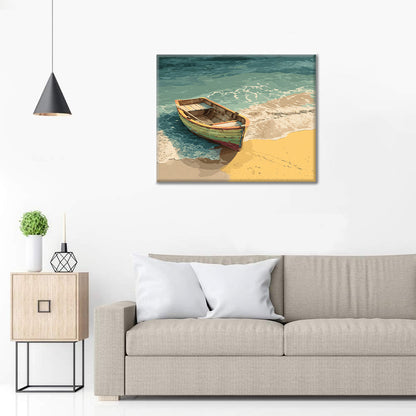 Drewniana łódź – malowanie po numerach