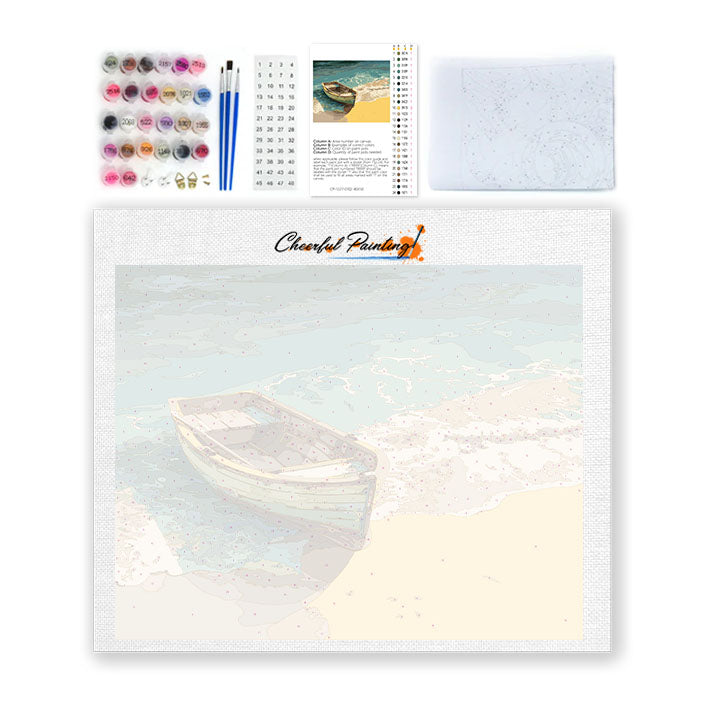 Drewniana łódź – malowanie po numerach