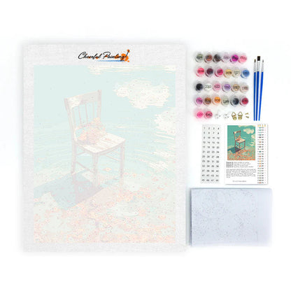 Drewniane krzesło – malowanie po numerach