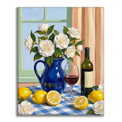 Przytulny stół – malowanie po numerach