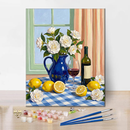 Przytulny stół – malowanie po numerach