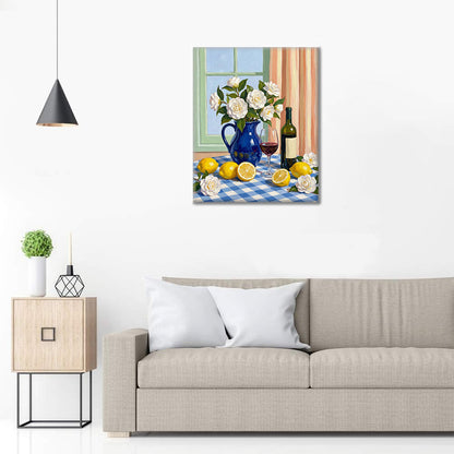 Przytulny stół – malowanie po numerach