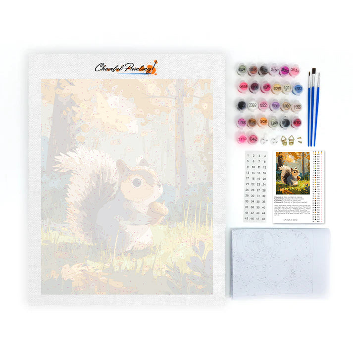 Wiewiórka na jawie – malowanie po numerach