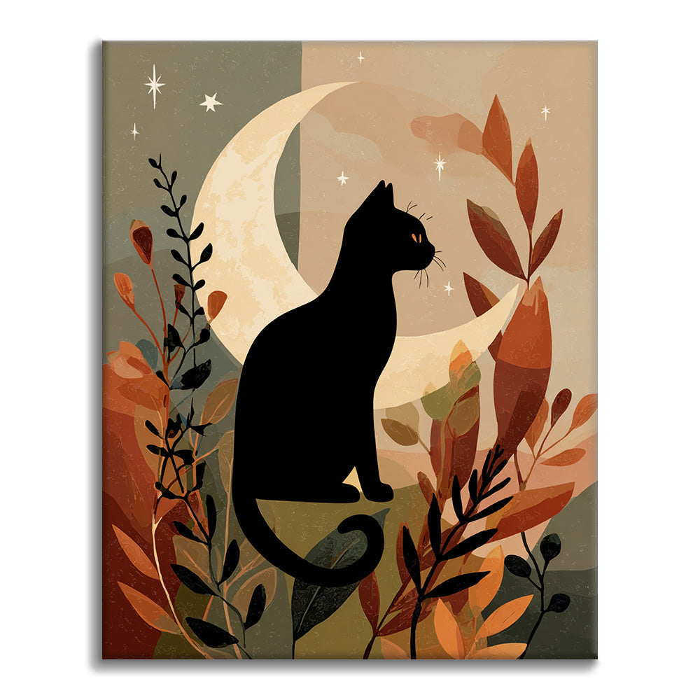 Czarny Kot Sil - Malowanie po numerach