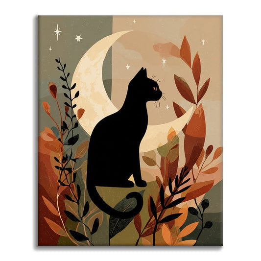 Czarny Kot Sil - Malowanie po numerach