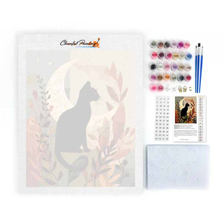 Czarny Kot Sil - Malowanie po numerach