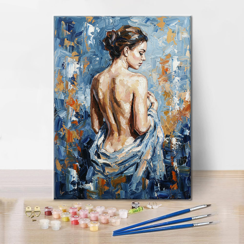 Niebieska sylwetka – malowanie po numerach