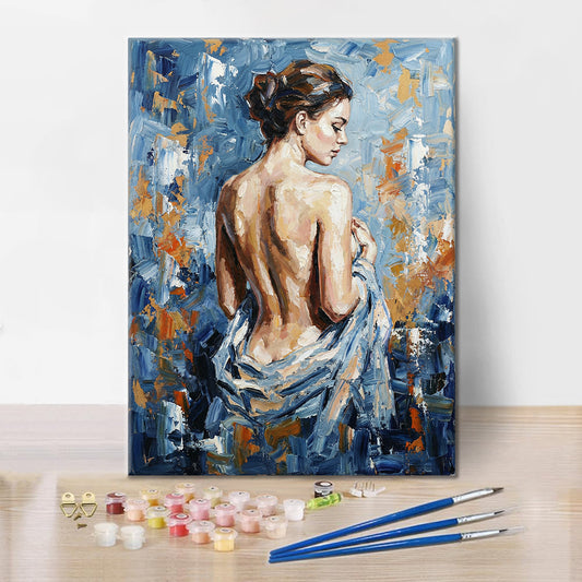 Niebieska sylwetka – malowanie po numerach