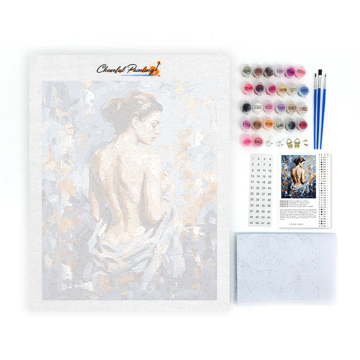 Niebieska sylwetka – malowanie po numerach