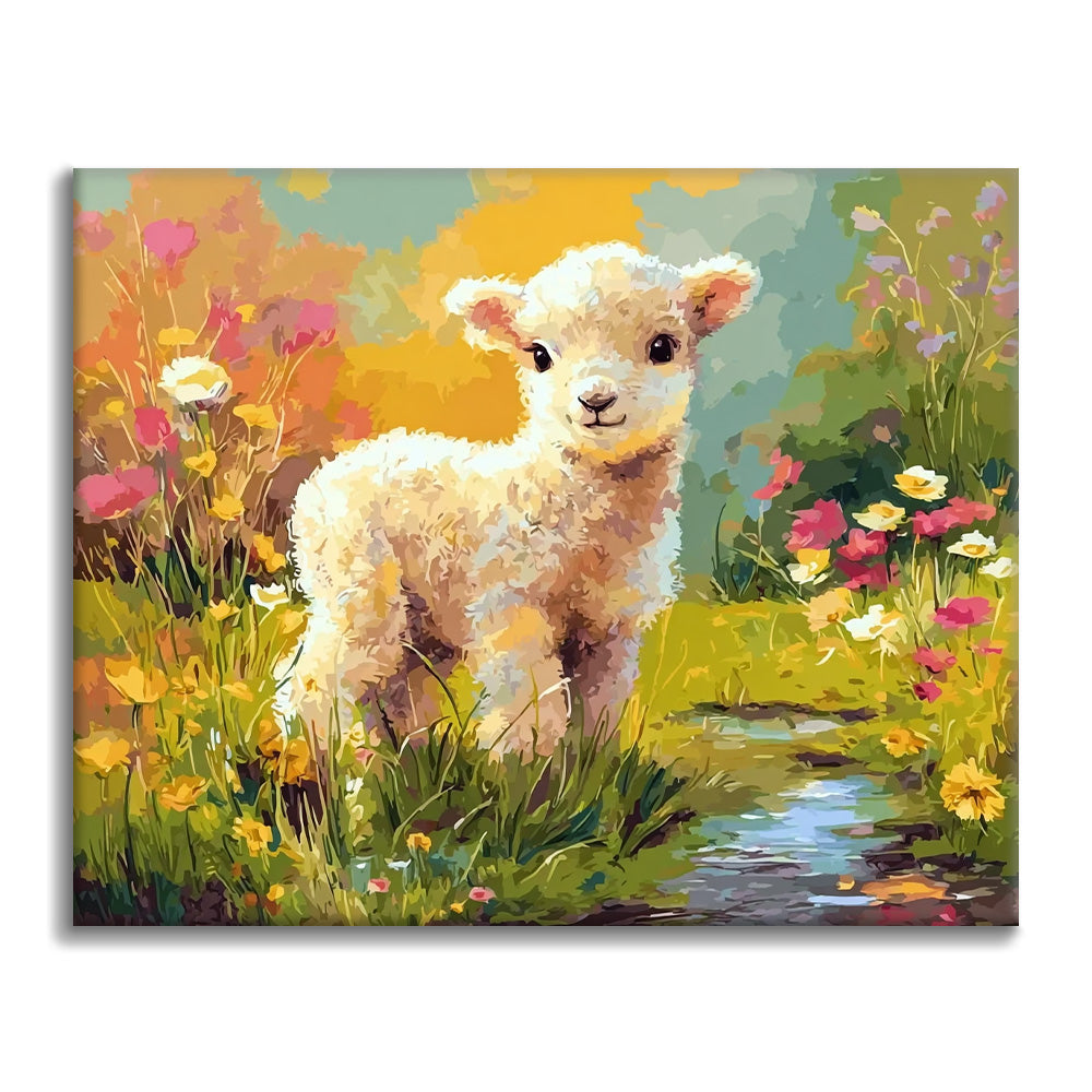 Kwiaty i baranek – Malowanie po numerach