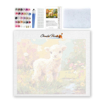 Kwiaty i baranek – Malowanie po numerach