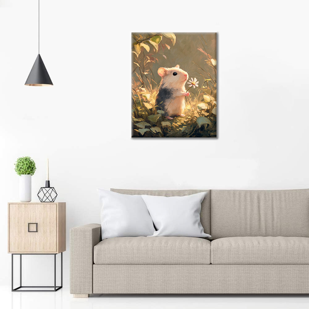 Kwiaty i mysz – Malowanie po numerach