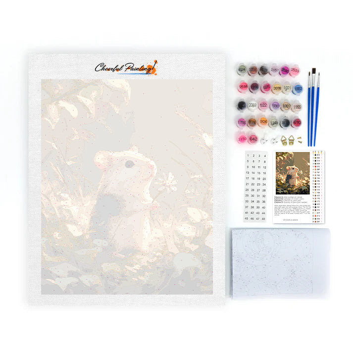 Kwiaty i mysz – Malowanie po numerach