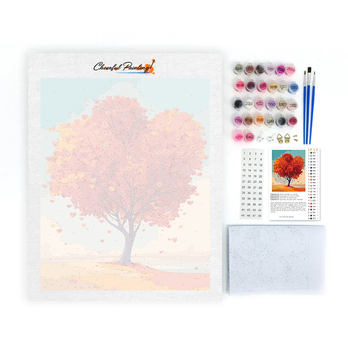 Drzewo w kształcie serca – Malowanie po numerach