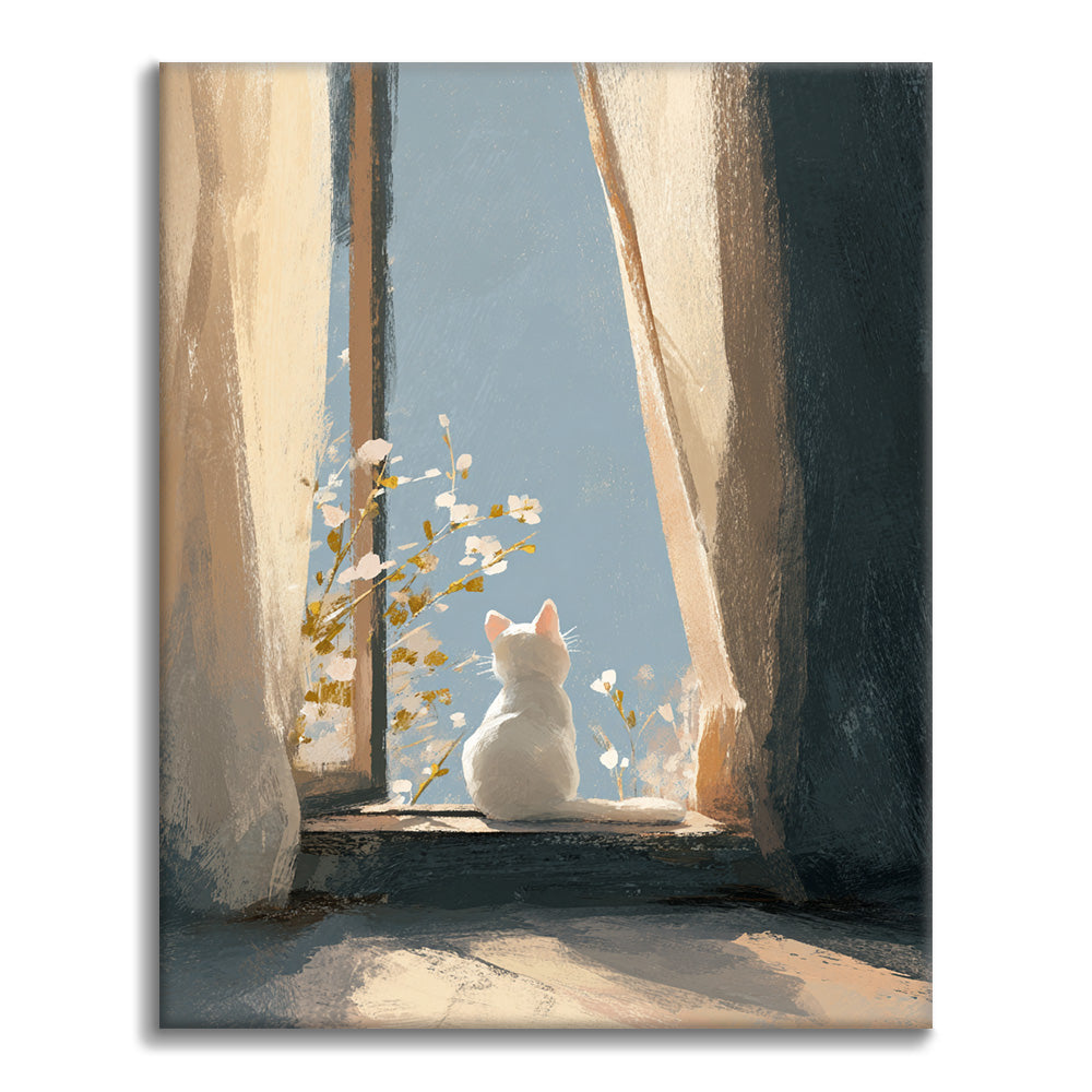Zestaw Kotek na parapecie – Malowanie po numerach - Cheerful Painting