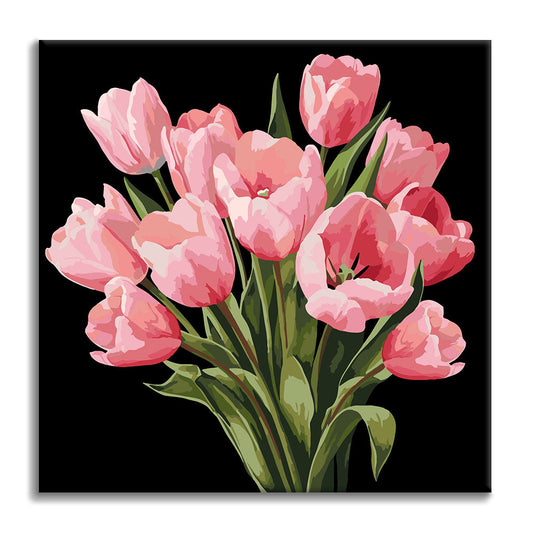 Tulipany o północy – Mini malowanie po numerach