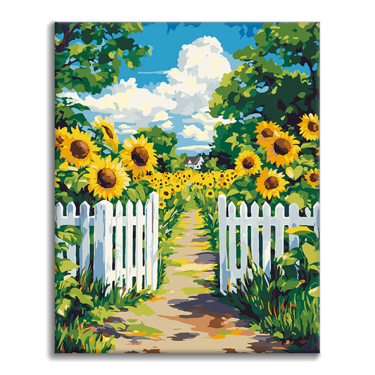 Ścieżka ogrodowa – malowanie po numerach - Cheerful Painting