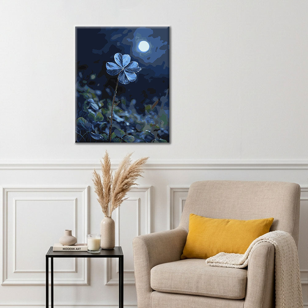 Gotowy obraz Moonlight Clover – Malowanie po numerach - dekoracja ścienna i pomysł na prezent DIY