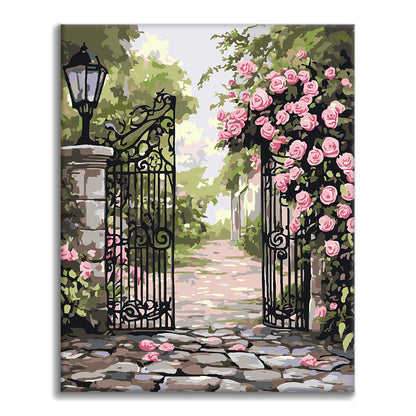 Róże na Żelaznej Bramie – Malowanie po numerach - Cheerful Painting