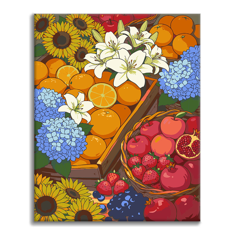 Słoneczny Targ Uliczny II – Malowanie po numerach - Cheerful Painting