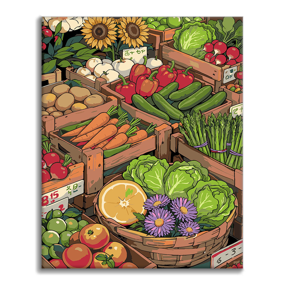 Słoneczny Targ Uliczny III – Malowanie po numerach - Cheerful Painting