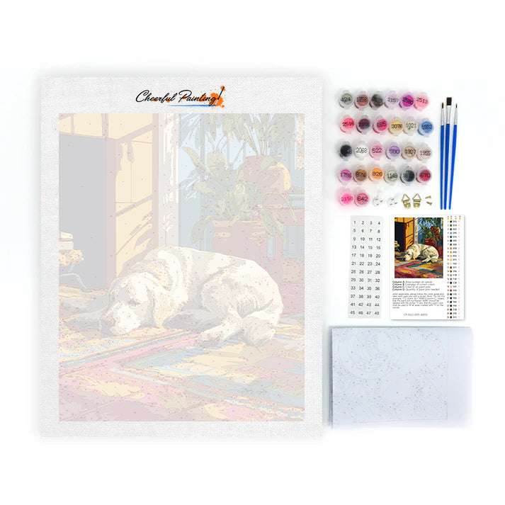 Leniwy golden retriever – Malowanie po numerach