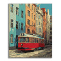 Vintage czerwony tramwaj – Malowanie po numerach
