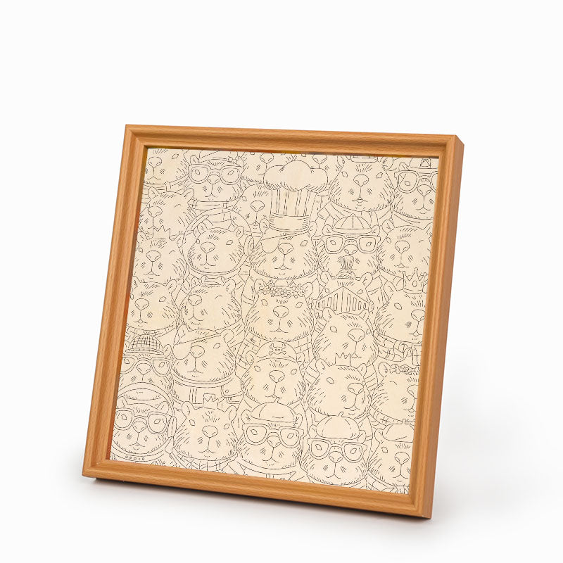 Chomik - Drewniana układanka do kolorowania