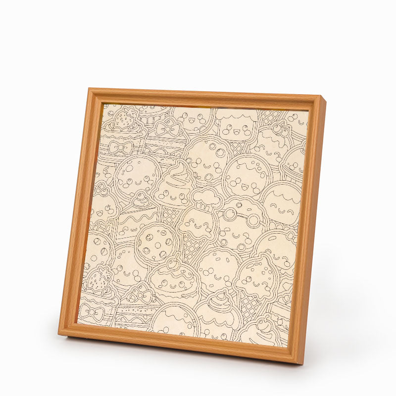 Słodkie Smakołyki - Drewniana układanka do kolorowania