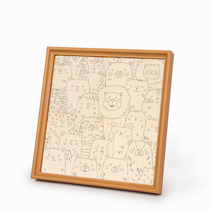 Raj dla zwierząt - Drewniana układanka do kolorowania