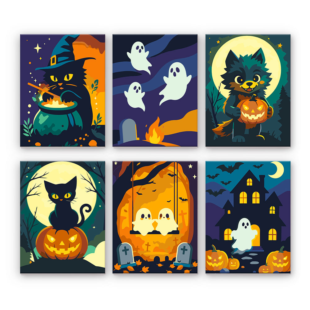 Halloweenowe koty i duchy