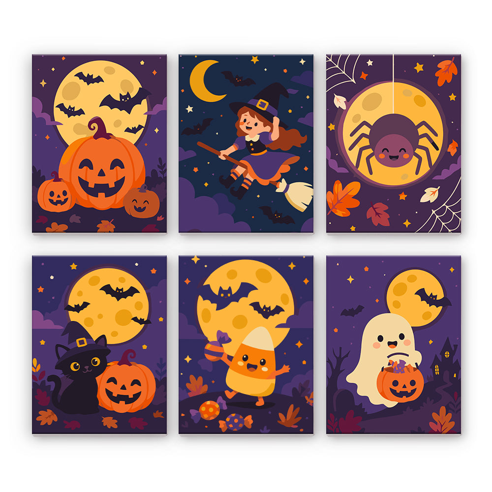 Postacie Halloween w świetle księżyca