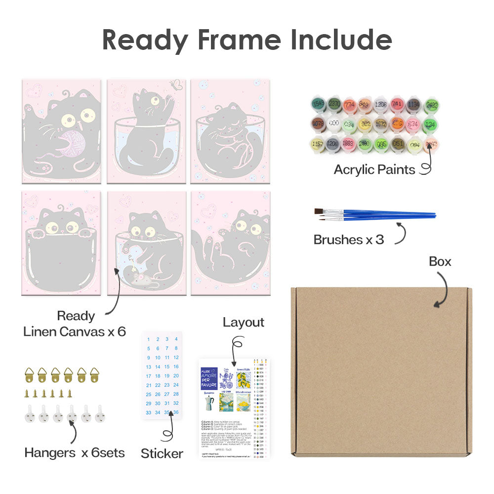 Różowo-czarne koty