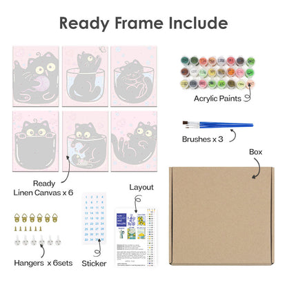 Różowo-czarne koty