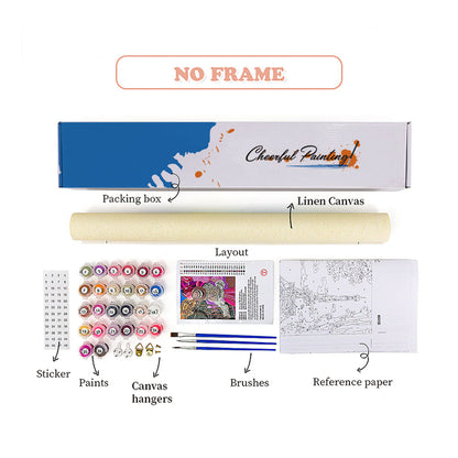 Łódka na spokojnym jeziorze – malowanie po numerach